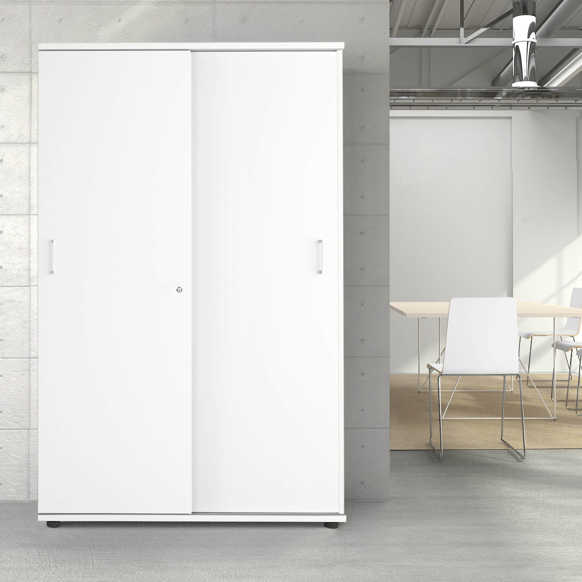 UNI Sliding door cabinet | 5 Oh, 1200 x 1897 mm, white