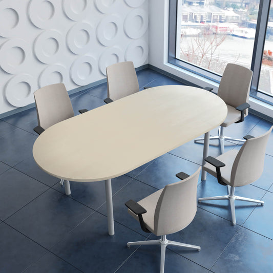 OPTIMA conference table | Oval, 2400 x 1000 mm, maple