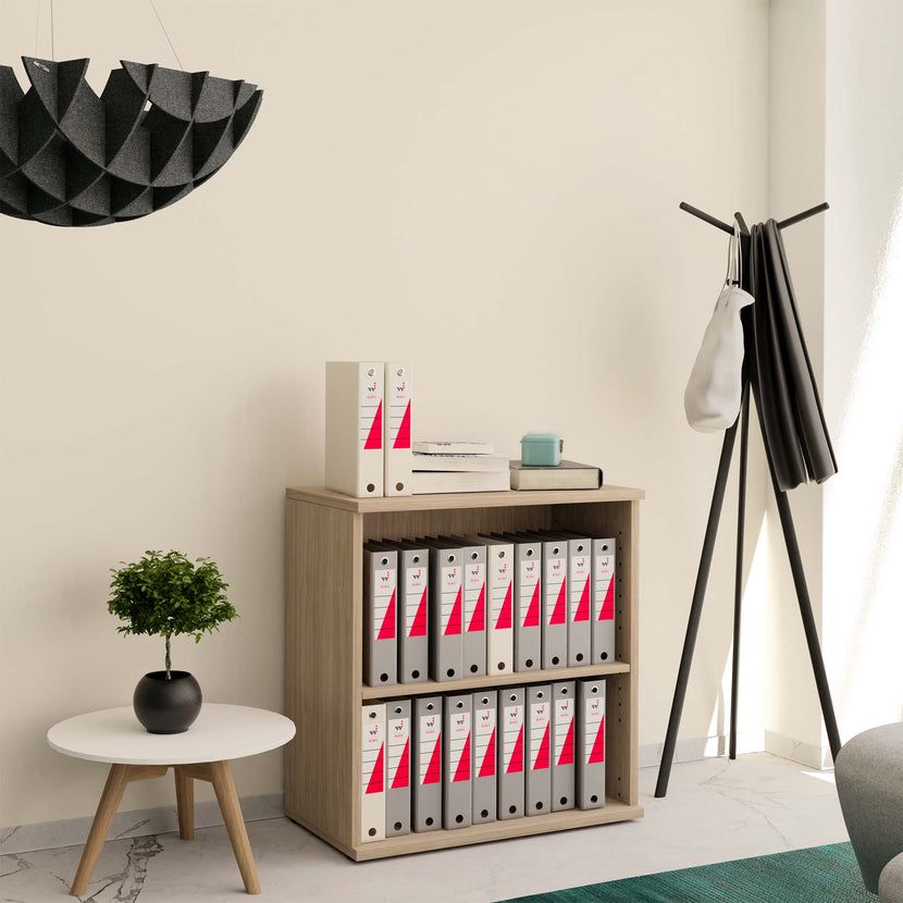 UNI shelving unit | 2 OH, 800 x 777 mm, amber oak