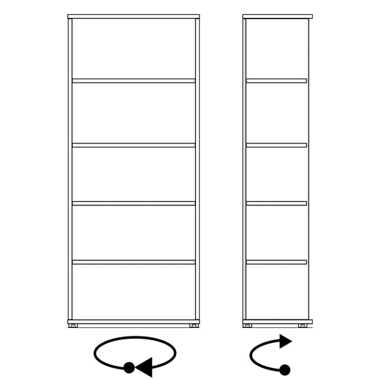 UNI shelving unit | 5 OH, 800 x 1897 mm, amber oak