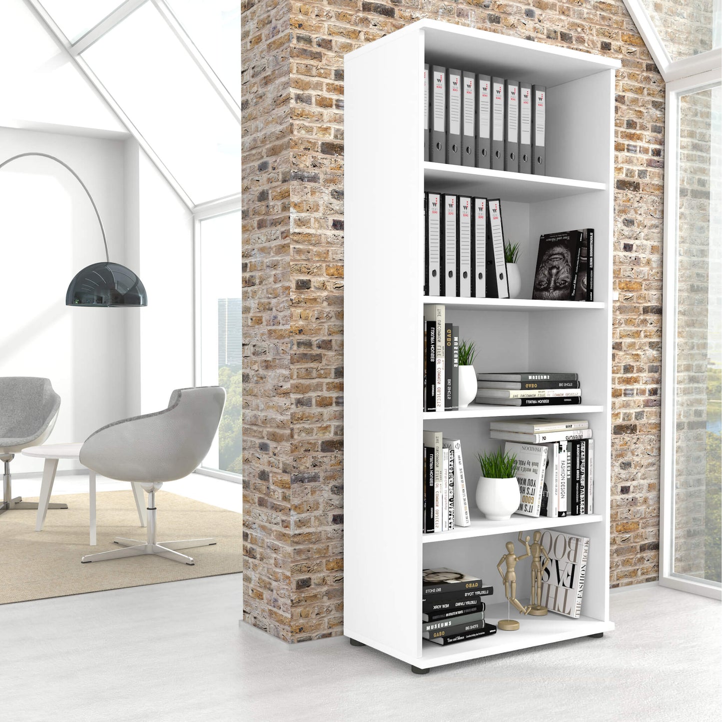 UNI Shelf cabinet | 5 Oh, 800 x 1897 mm, white