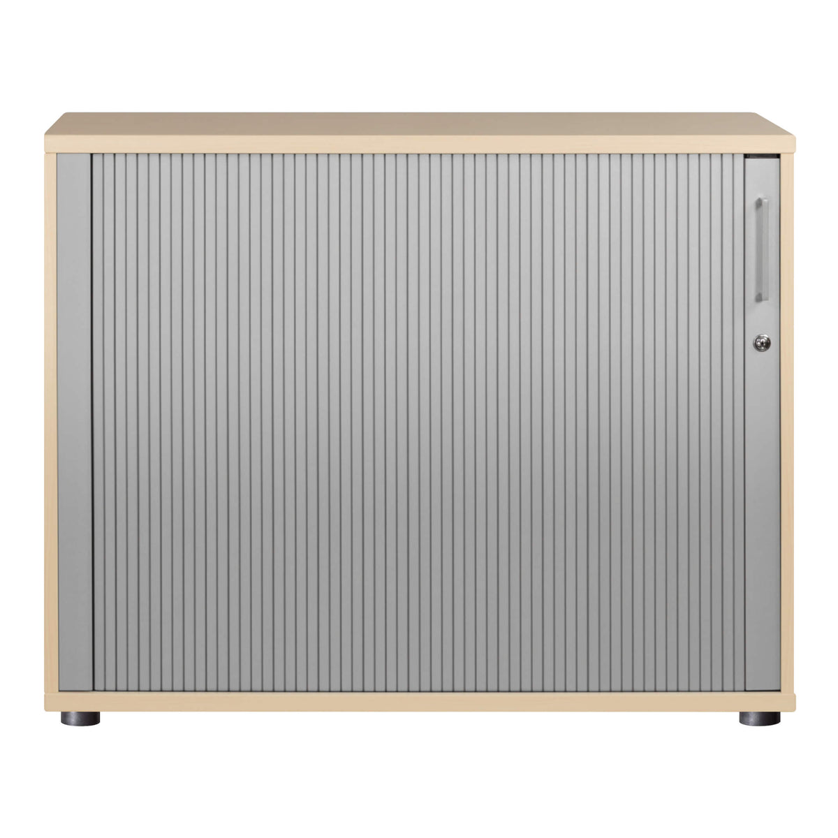 UNI Roller shutter cabinet | 2 OH, 1000 x 777 mm, Maple / Silver Gray  - 2 Lightbox Main Image
