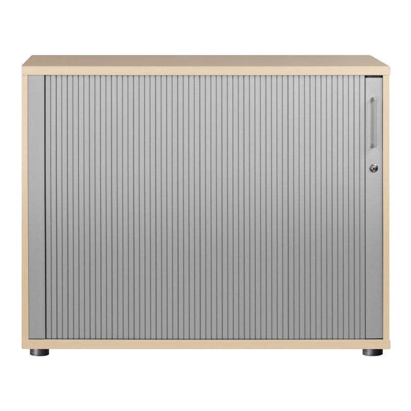 UNI Roller shutter cabinet | 2 OH, 1000 x 777 mm, Maple / Silver Gray  - 2 Main Image