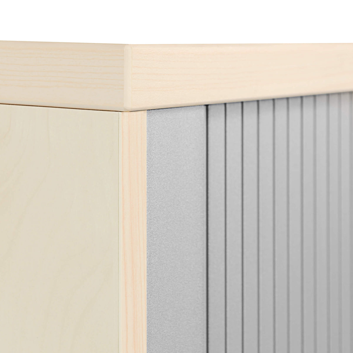 UNI Roller shutter cabinet | 2 OH, 1000 x 777 mm, Maple / Silver Gray  - 10 Lightbox Main Image