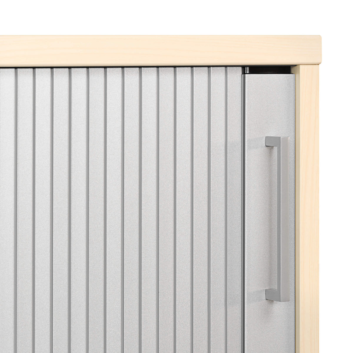 UNI Roller shutter cabinet | 2 OH, 1000 x 777 mm, Maple / Silver Gray  - 4 Lightbox Main Image