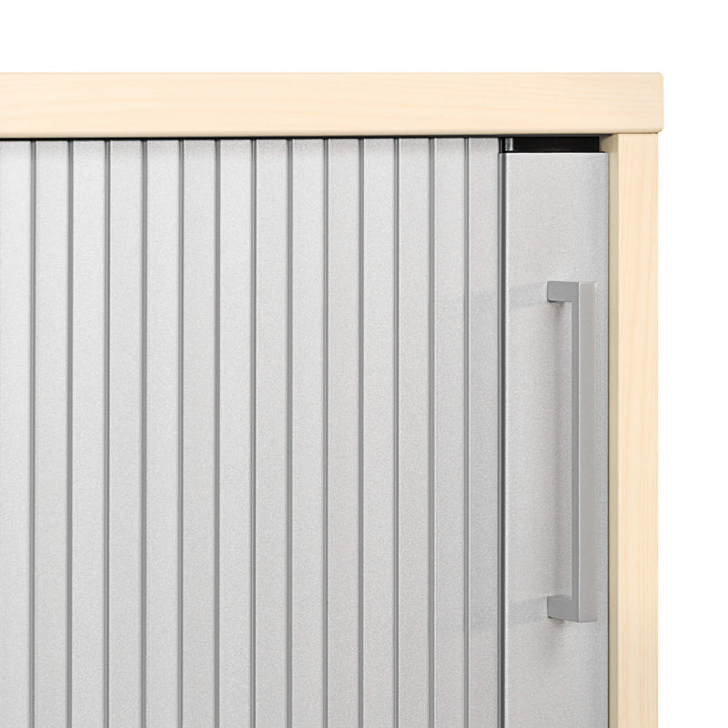 UNI Roller shutter cabinet | 2 OH, 1000 x 777 mm, Maple / Silver Gray  - 4 Main Image