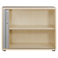 UNI Roller shutter cabinet | 2 OH, 1000 x 777 mm, Maple / Silver Gray  - 3 Thumbnail Image