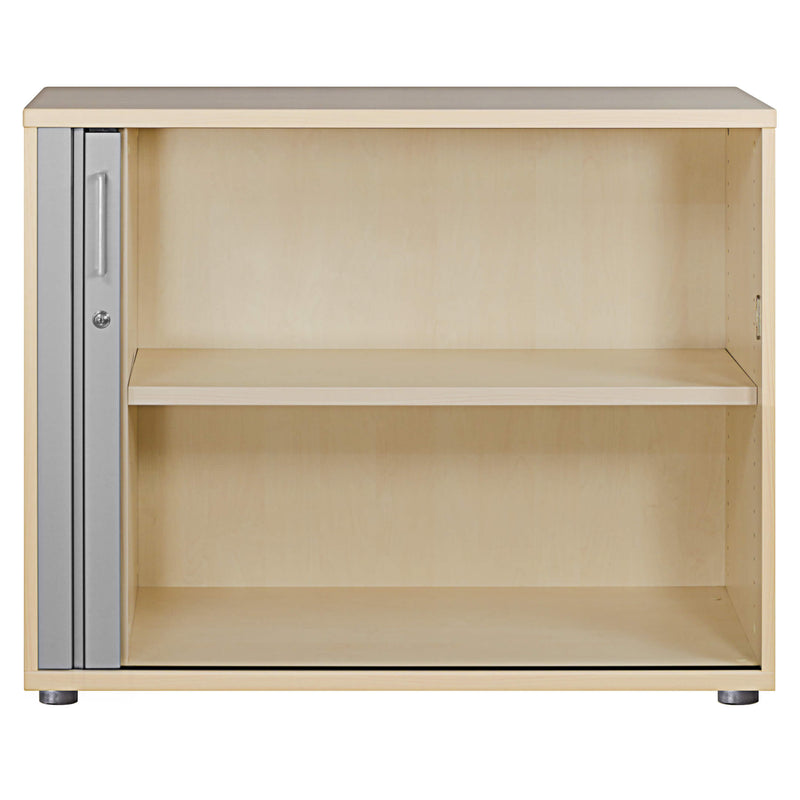 UNI Roller shutter cabinet | 2 OH, 1000 x 777 mm, Maple / Silver Gray  - 3 Main Image