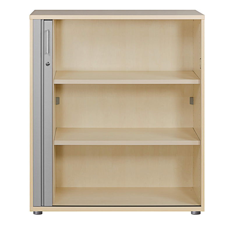 UNI Tambour door cabinet | 3 OH, 1000 x 1143 mm, Maple / Silver Gray  - 4 Main Image
