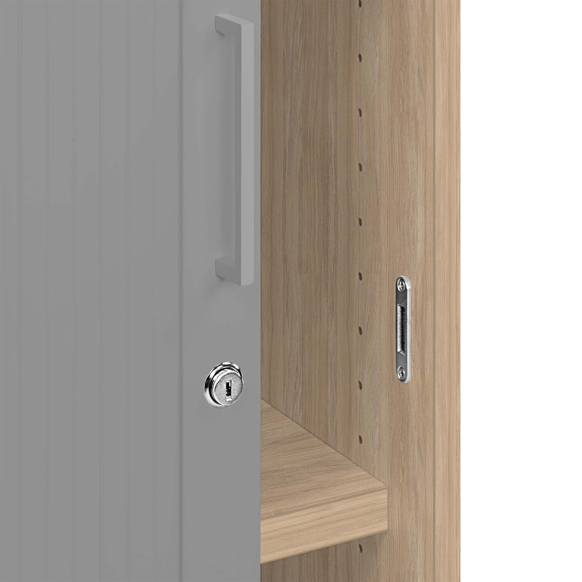 UNI horizontal roller shutter cabinet | 2 OH, 1000 x 777 mm, amber oak / silver