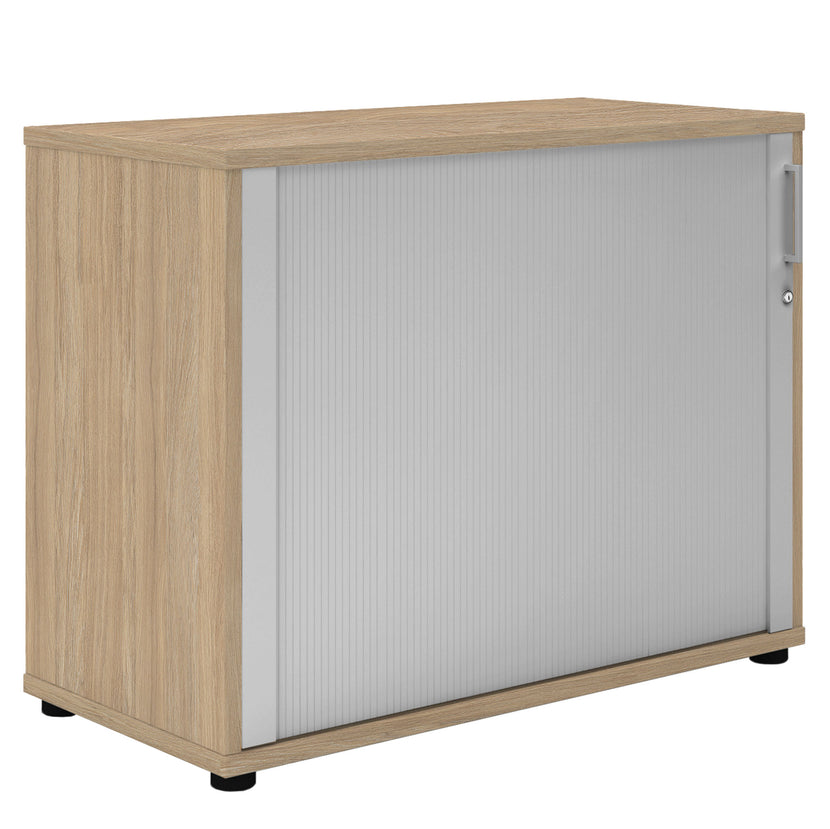 UNI horizontal roller shutter cabinet | 2 OH, 1000 x 777 mm, amber oak / silver