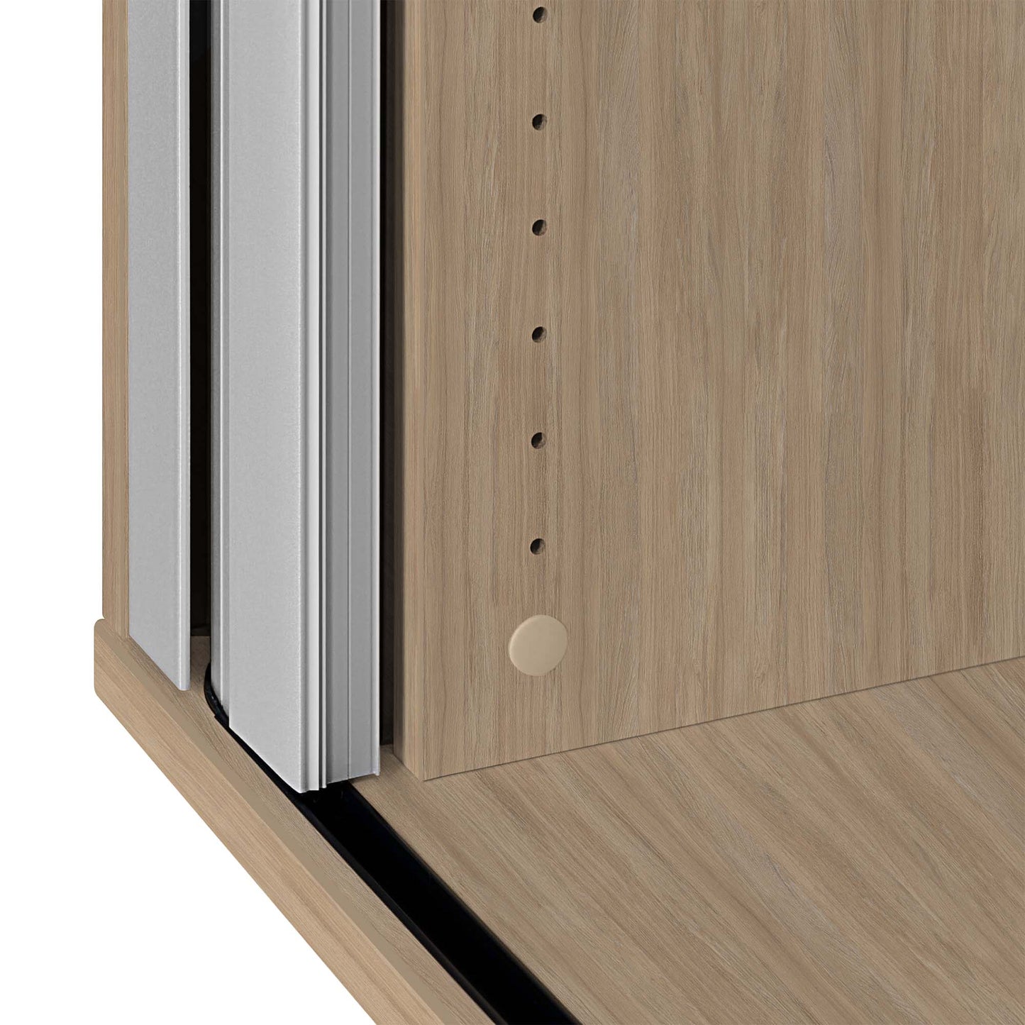 UNI Querrollladenschrank | 2 OH, 1000 x 777 mm, Bernsteineiche / Silber