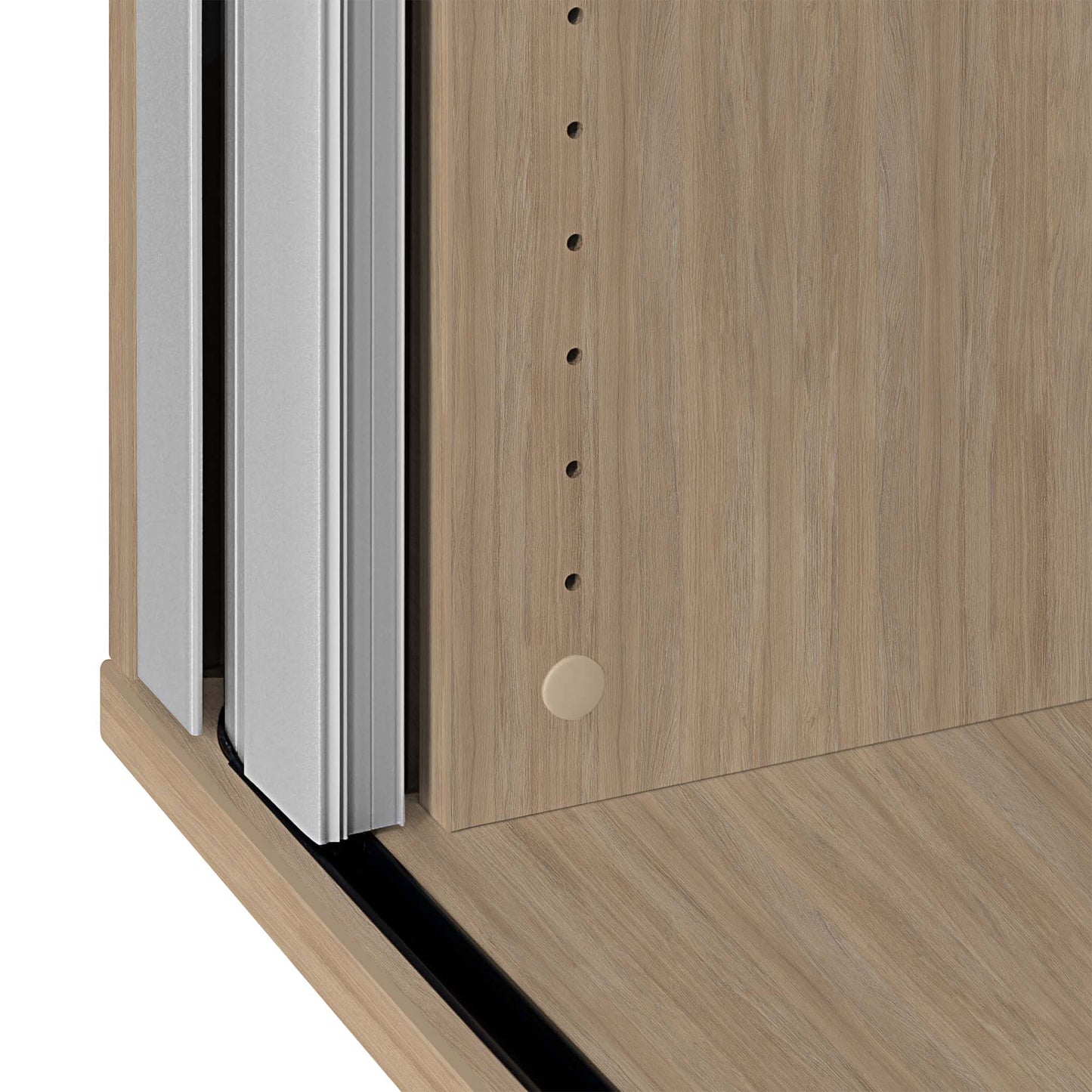 UNI horizontal roller shutter cabinet | 2 OH, 1000 x 777 mm, amber oak / silver