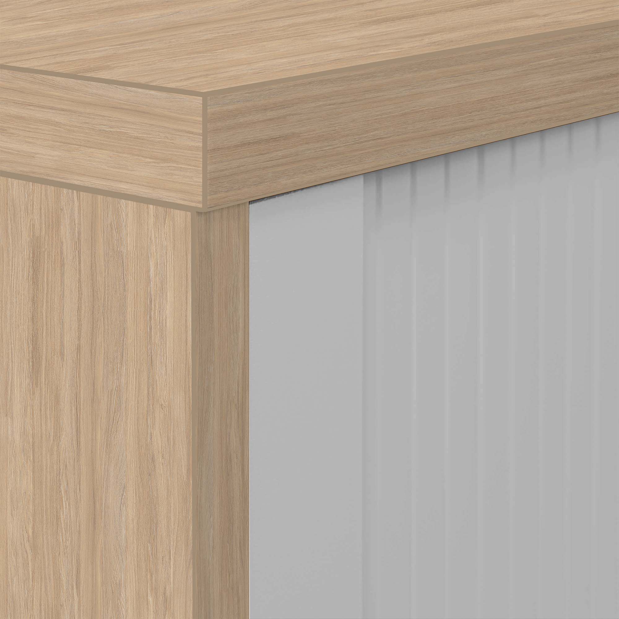 UNI horizontal roller shutter cabinet | 2 OH, 1000 x 777 mm, amber oak / silver