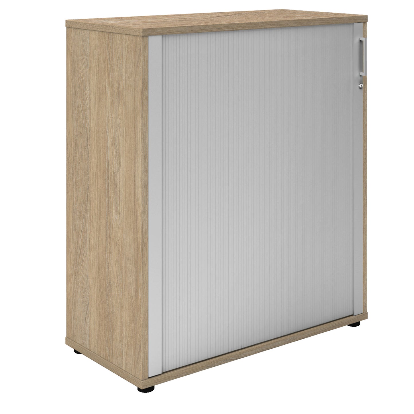 UNI horizontal roller shutter cabinet | 3 OH, 1000 x 1143 mm, amber oak / silver grey