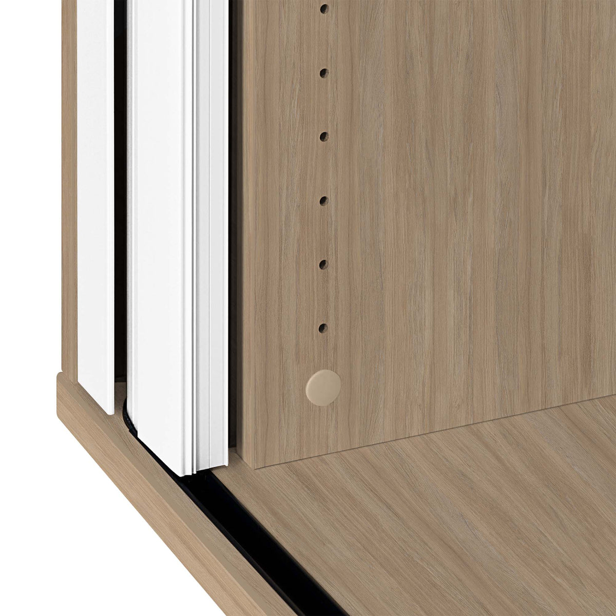 UNI Querrollladenschrank | 3 OH, 1000 x 1143 mm, Bernsteineiche / Weiß - 3 Lightbox Main Image