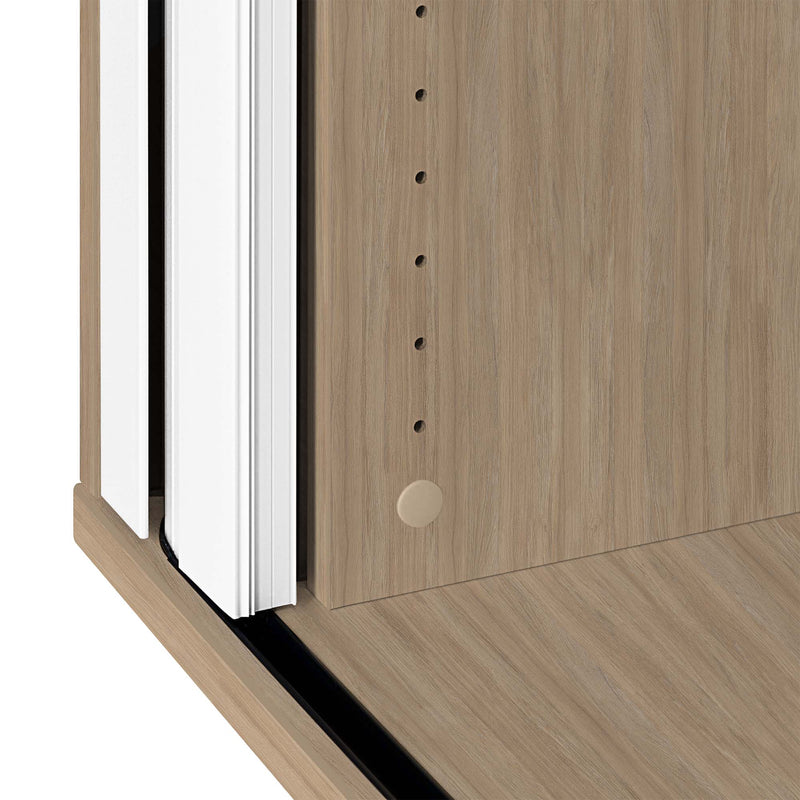 UNI Querrollladenschrank | 3 OH, 1000 x 1143 mm, Bernsteineiche / Weiß - 3 Main Image