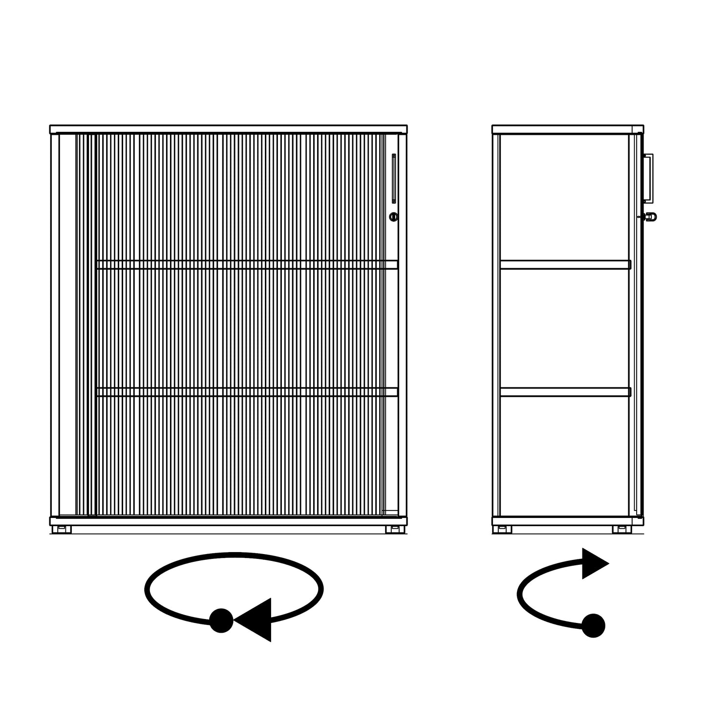 UNI Querrollladenschrank | 3 OH, 1000 x 1143 mm, Bernsteineiche / Silbergrau