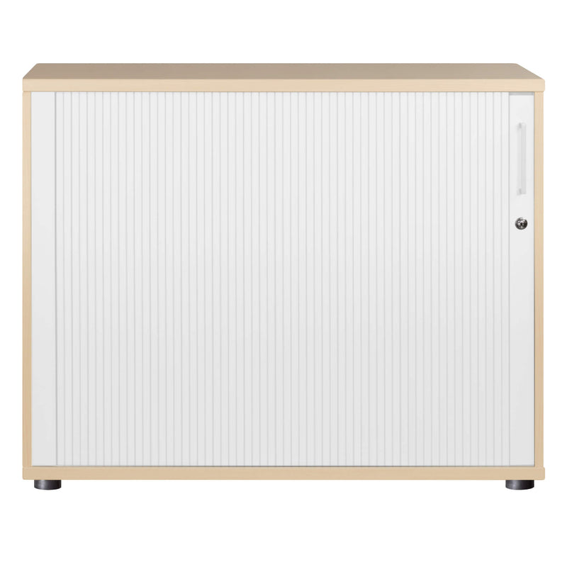 UNI Armoire à portes roulantes transversales | 2 OH, 1000 x 777 mm, érable / blanc  - 2 Main Image