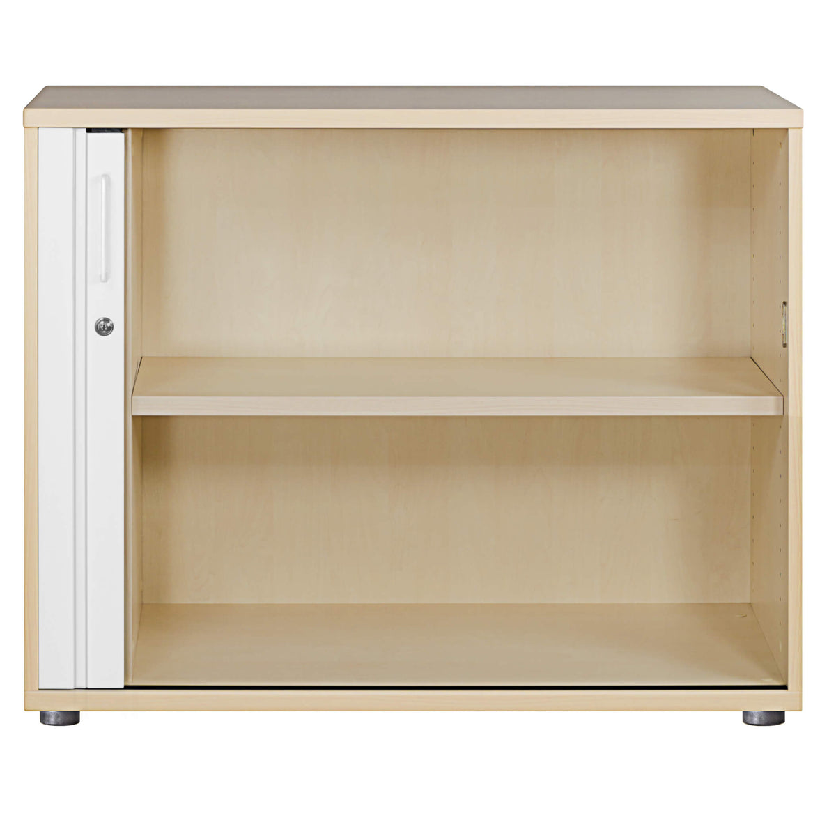 UNI Armoire à portes roulantes transversales | 2 OH, 1000 x 777 mm, érable / blanc  - 3 Lightbox Main Image
