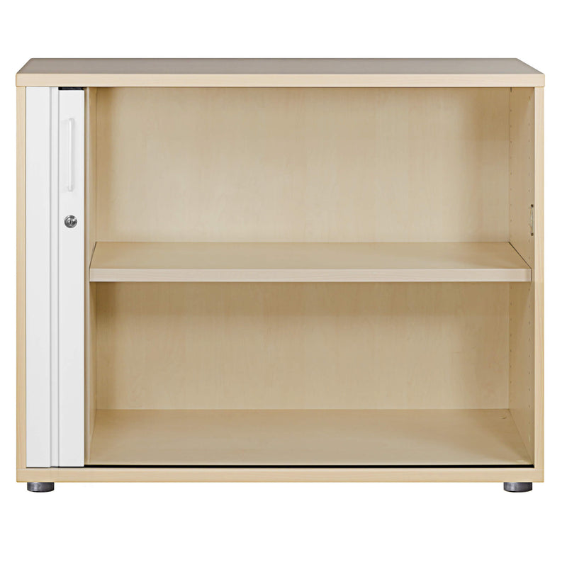 UNI Armoire à portes roulantes transversales | 2 OH, 1000 x 777 mm, érable / blanc  - 3 Main Image