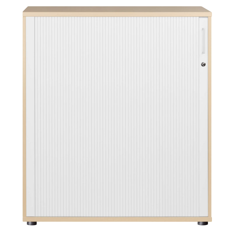 UNI Armoire à rideau transversal | 3 OH, 1000 x 1143 mm, érable / blanc  - 3 Main Image