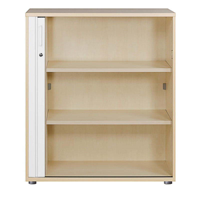 UNI Armoire à rideau transversal | 3 OH, 1000 x 1143 mm, érable / blanc  - 4 Main Image