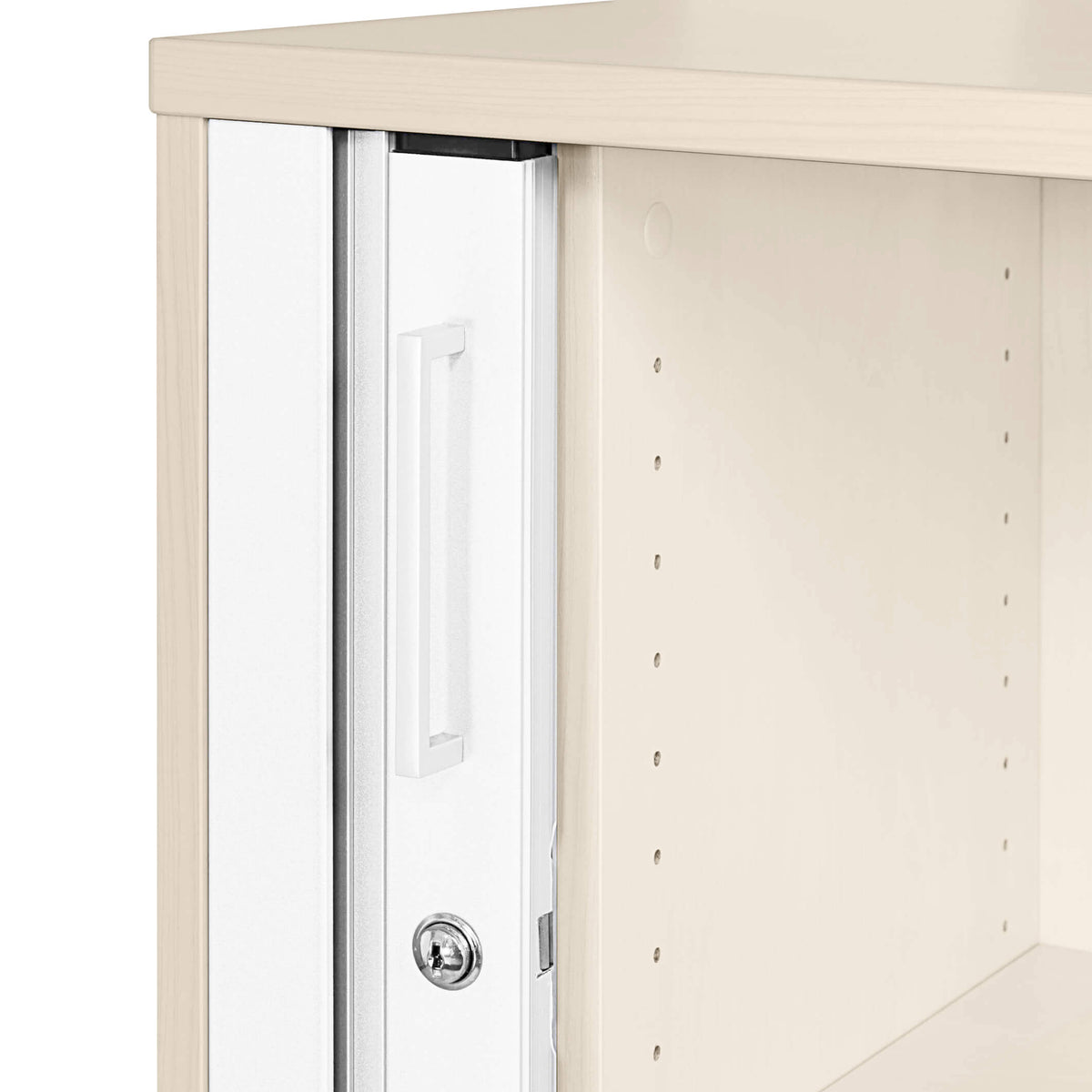 UNI Armoire à rideau transversal | 3 OH, 1000 x 1143 mm, érable / blanc  - 8 Lightbox Main Image