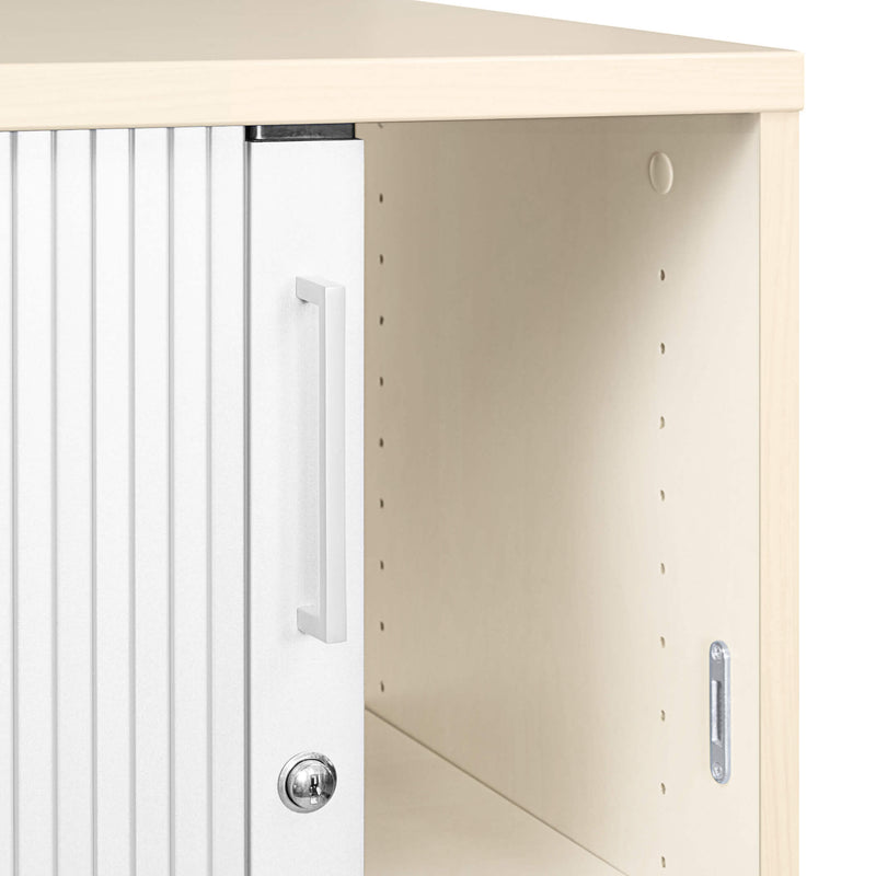 UNI Armoire à rideau transversal | 3 OH, 1000 x 1143 mm, érable / blanc  - 9 Main Image