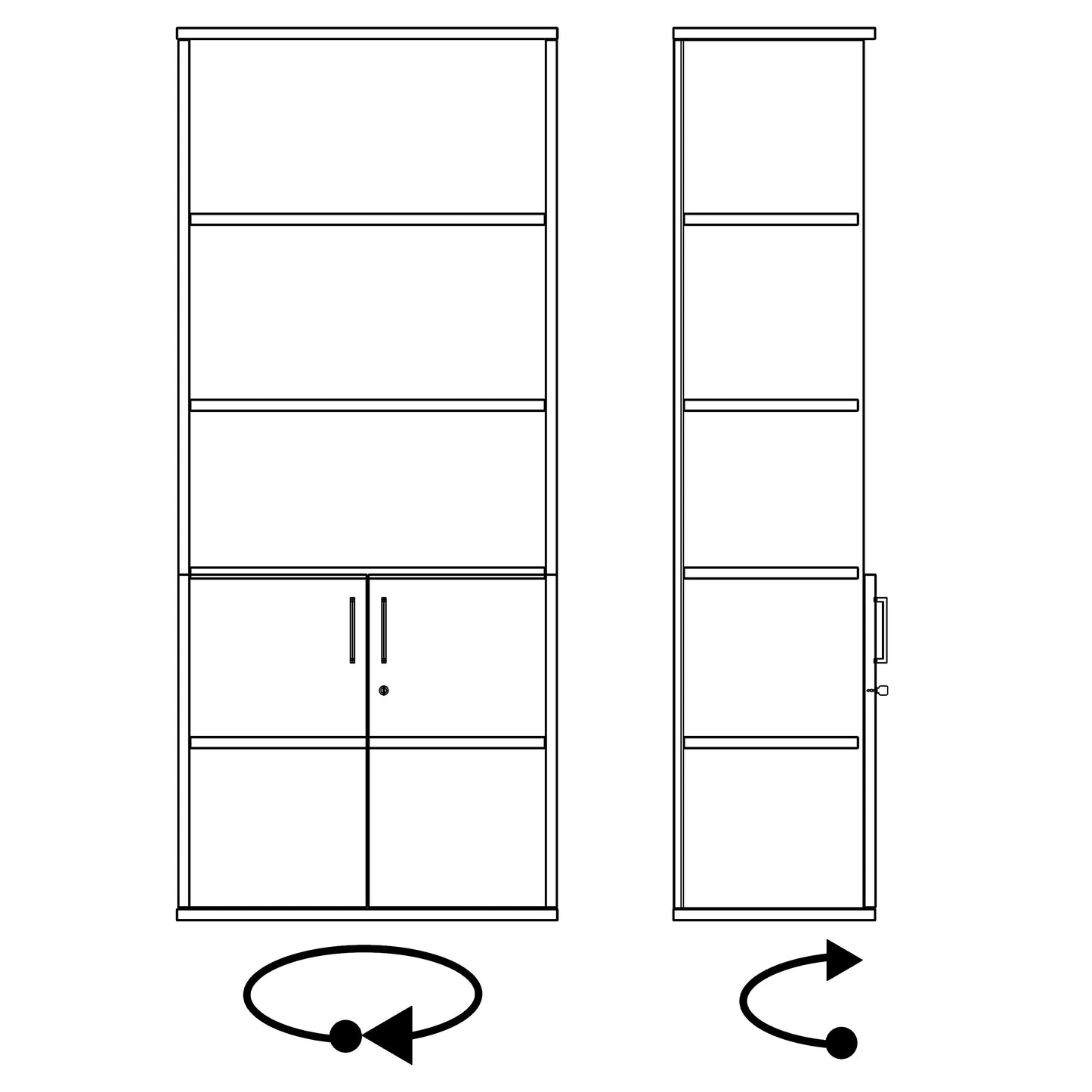 Gabinetto combinato Uni | 5 Oh, 800 x 1897 mm, quercia ambra