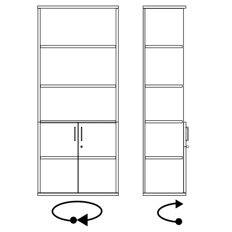 UNI Combinez l'armoire | 5 oh, 800 x 1897 mm, chêne ambre - 12 Main Image