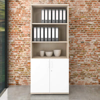 UNI Combina il cabinet | 5 OH, 800 x 1897 mm, acero / bianco