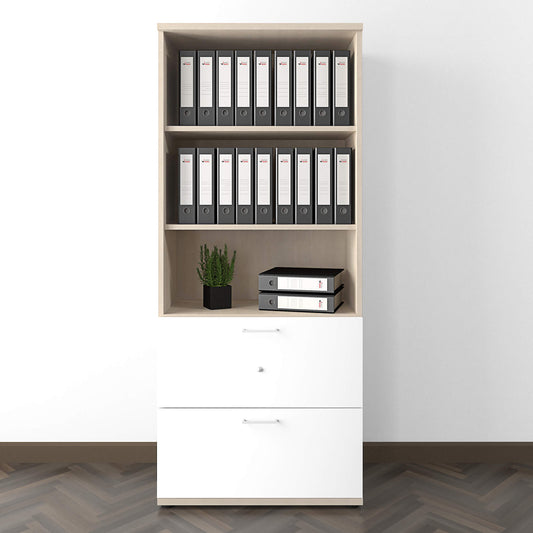 UNI Armoire combinée avec registre suspendu | 5 oh, 800 x 1897 mm, érable / blanc