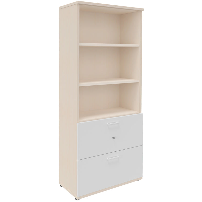 UNI Combined cabinet with hanging register | 5 Oh, 800 x 1897 mm, maple / white