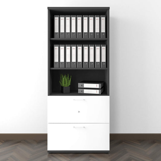 UNI Combined cabinet with hanging register | 5 Oh, 800 x 1897 mm, anthracite / white