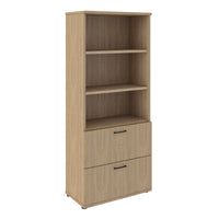 UNI combination cabinet with hanging file | 5 OH, 800 x 1897 mm, amber oak