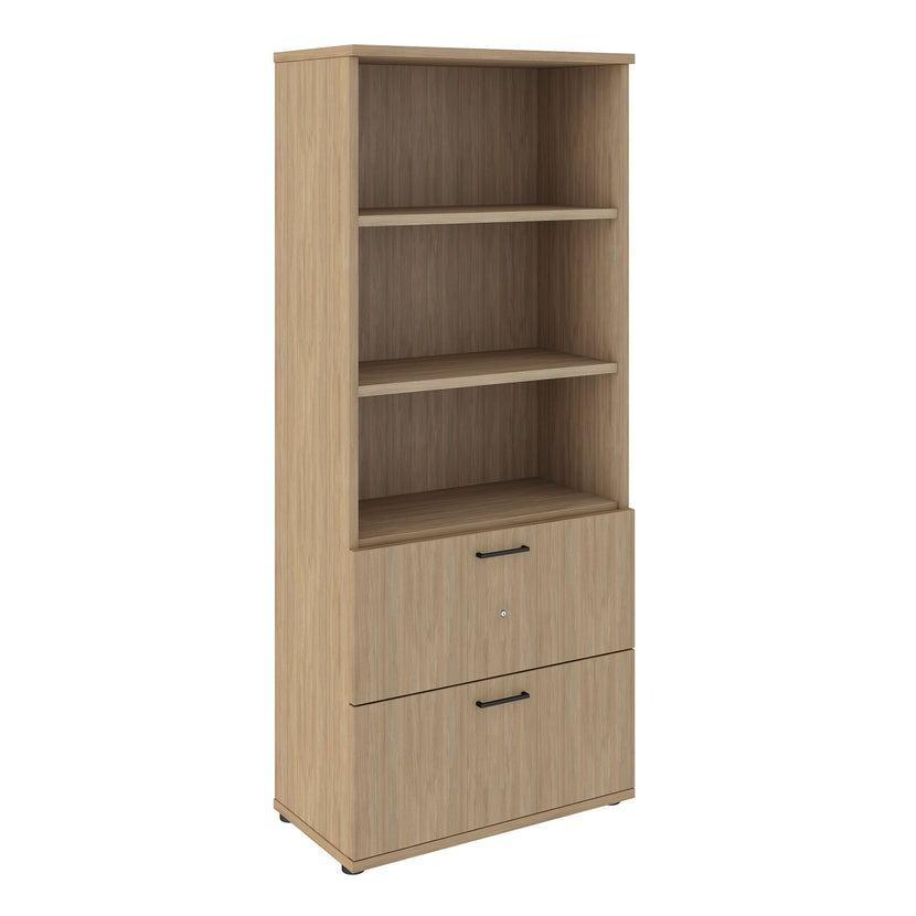UNI Kombischrank mit Hängeregister | 5 OH, 800 x 1897 mm, Bernsteineiche
