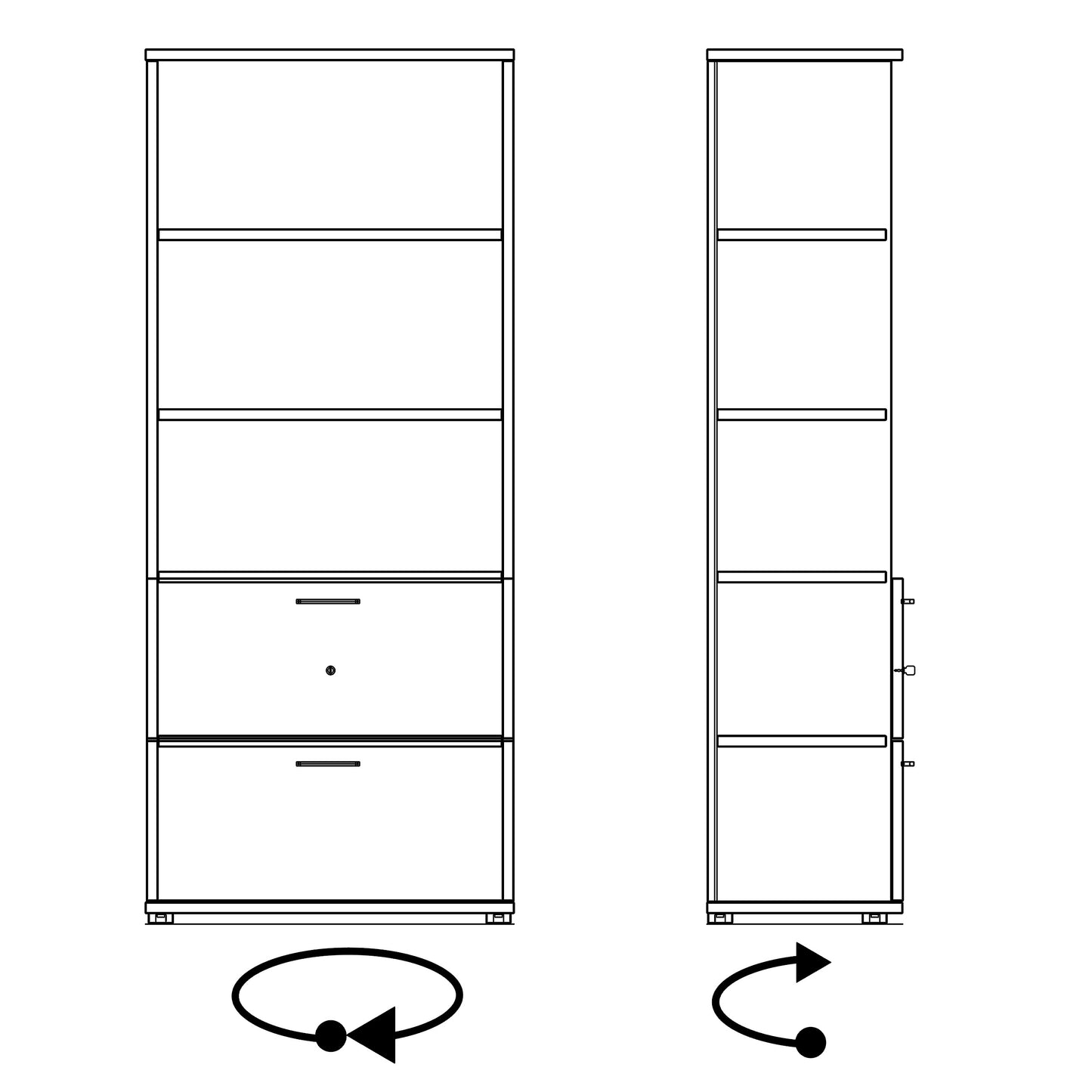 UNI combination cabinet with hanging file | 5 OH, 800 x 1897 mm, amber oak