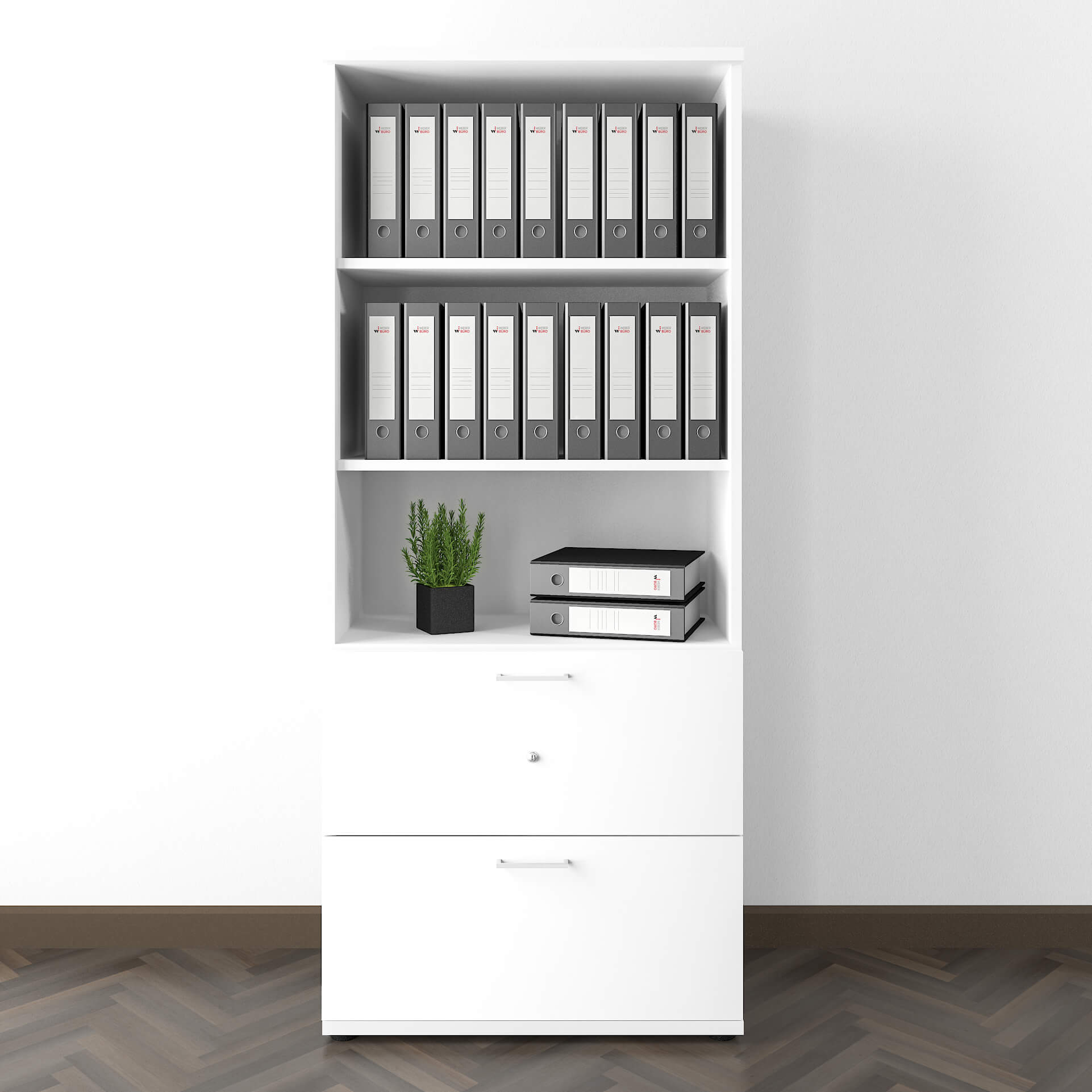 UNI Combined cabinet with hanging register | 5 Oh, 800 x 1897 mm, white