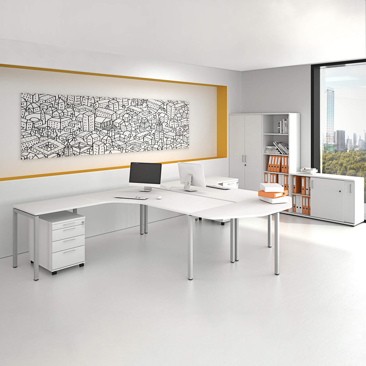 NOVA Frankfurt - Bureau complet | Bureau d'équipe, blanc  - 1 Lightbox Main Image