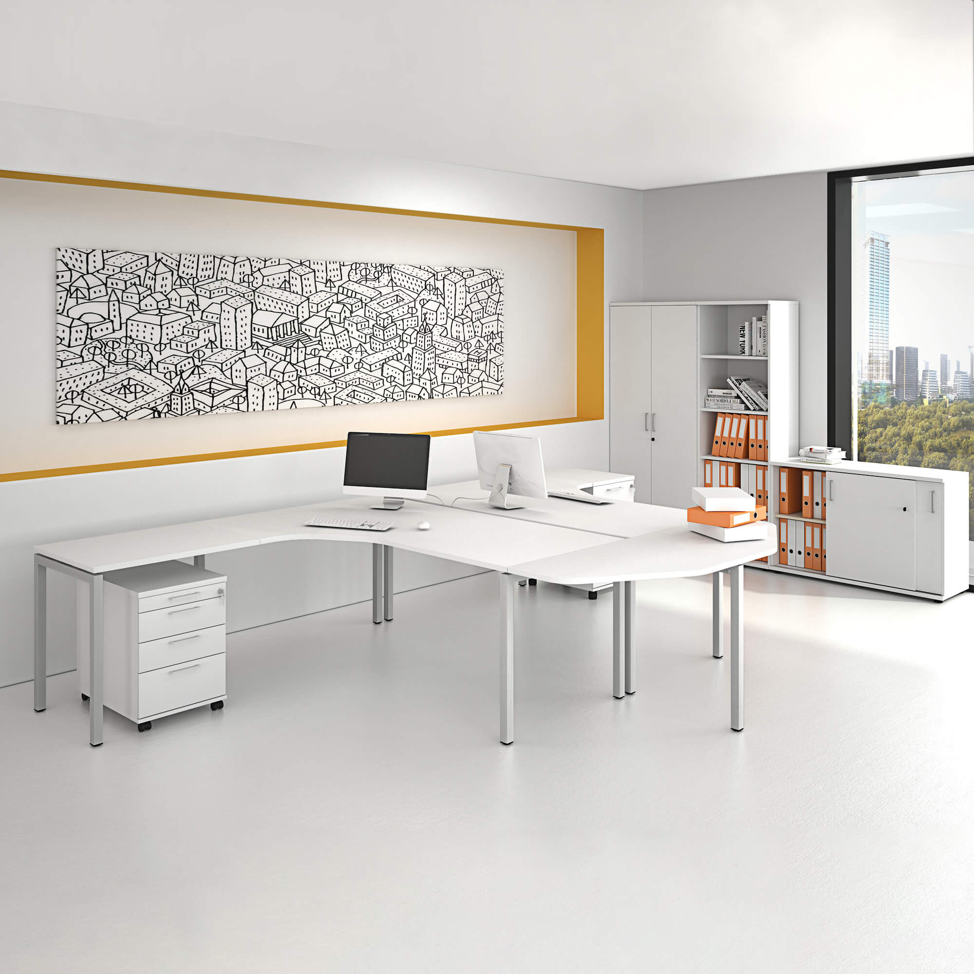 NOVA Francfort - Bureau complet | Bureau de l'équipe, blanc