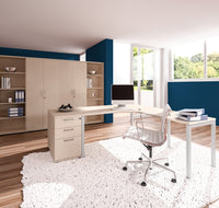 NOVA Munich - complete office | Set with angle desk, filing cabinets, standing container, maple