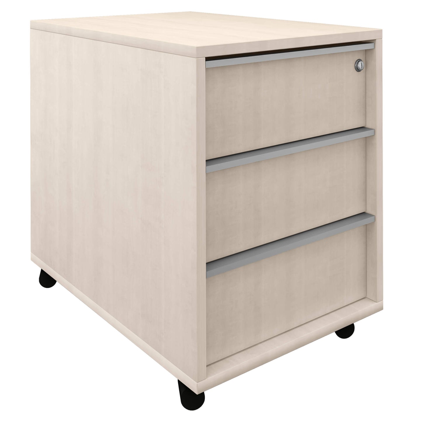 NOVA roll container | 3 drawers, 600 mm deep, maple