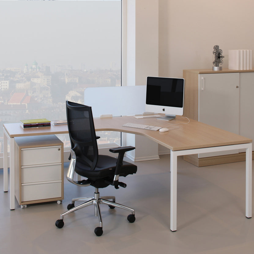 NOVA Roll container | 3 drawers, 600 mm deep, maple / white