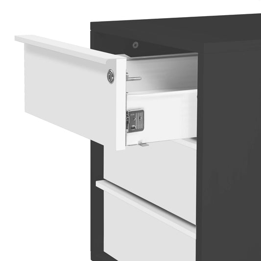 NOVA Roll container | 3 drawers, 600 mm deep, anthracite / white