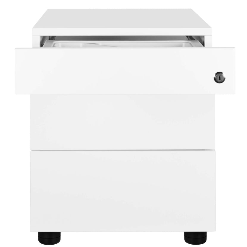 NOVA roll container | 2 XL drawers + 1 small parts compartment, 600 mm deep, white