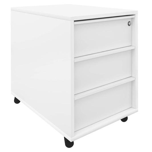 NOVA Roll container | 3 drawers, 600 mm deep, white