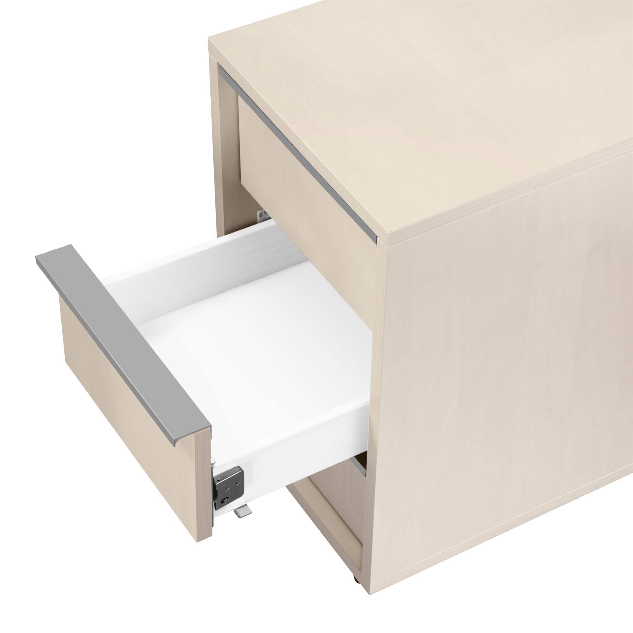 NOVA roll container | 3 drawers, 600 mm deep, extra narrow, maple