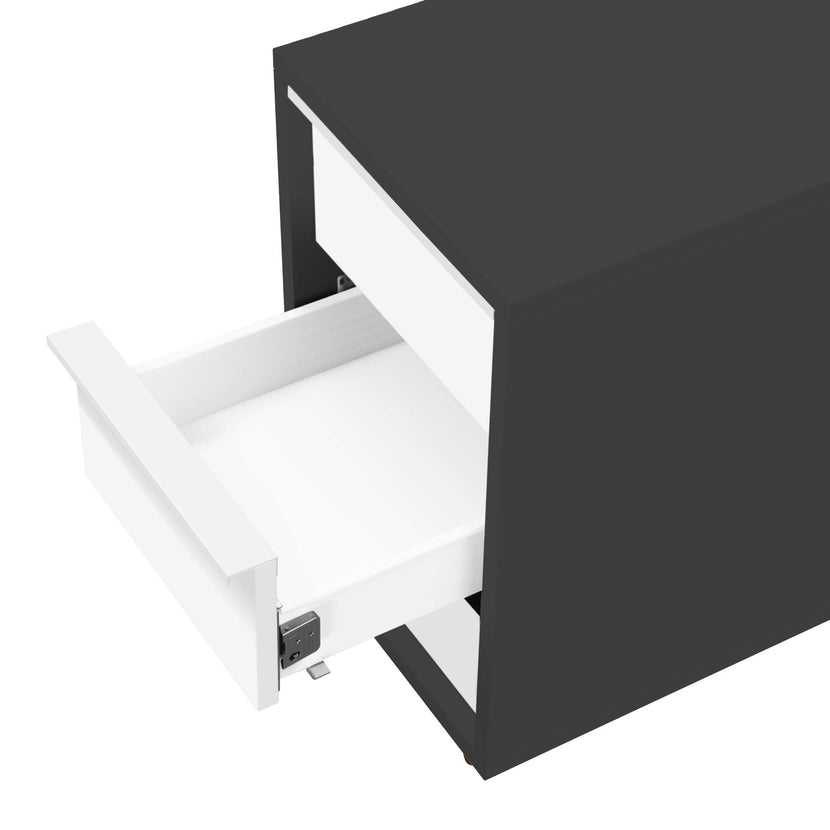 NOVA Roll container | 3 drawers, 600 mm deep, extra narrow, anthracite / white