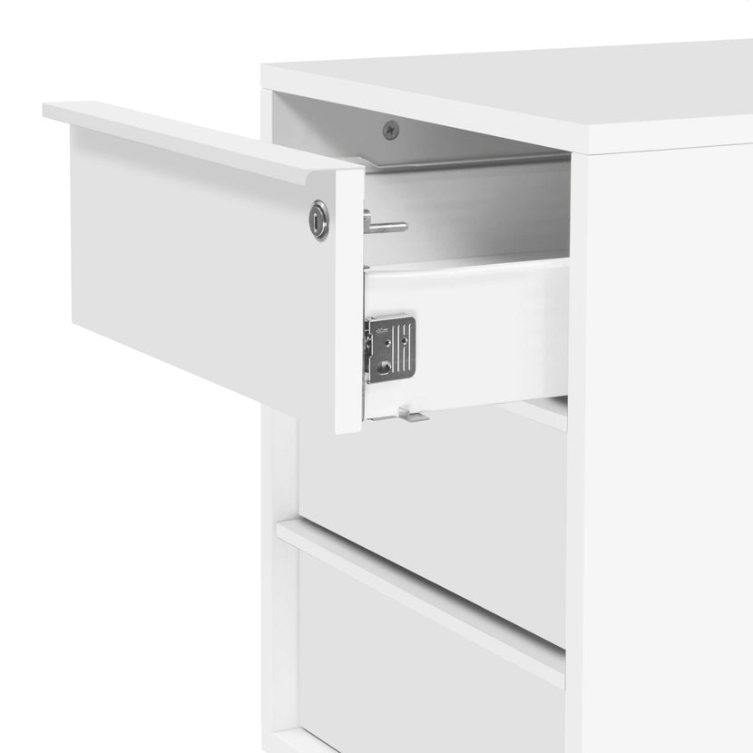 NOVA Rollcontainer | 3 Schubladen, 600 mm tief, extra schmal, Weiss